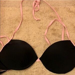 New Joe boxer padded bikini top black and pink Sz M